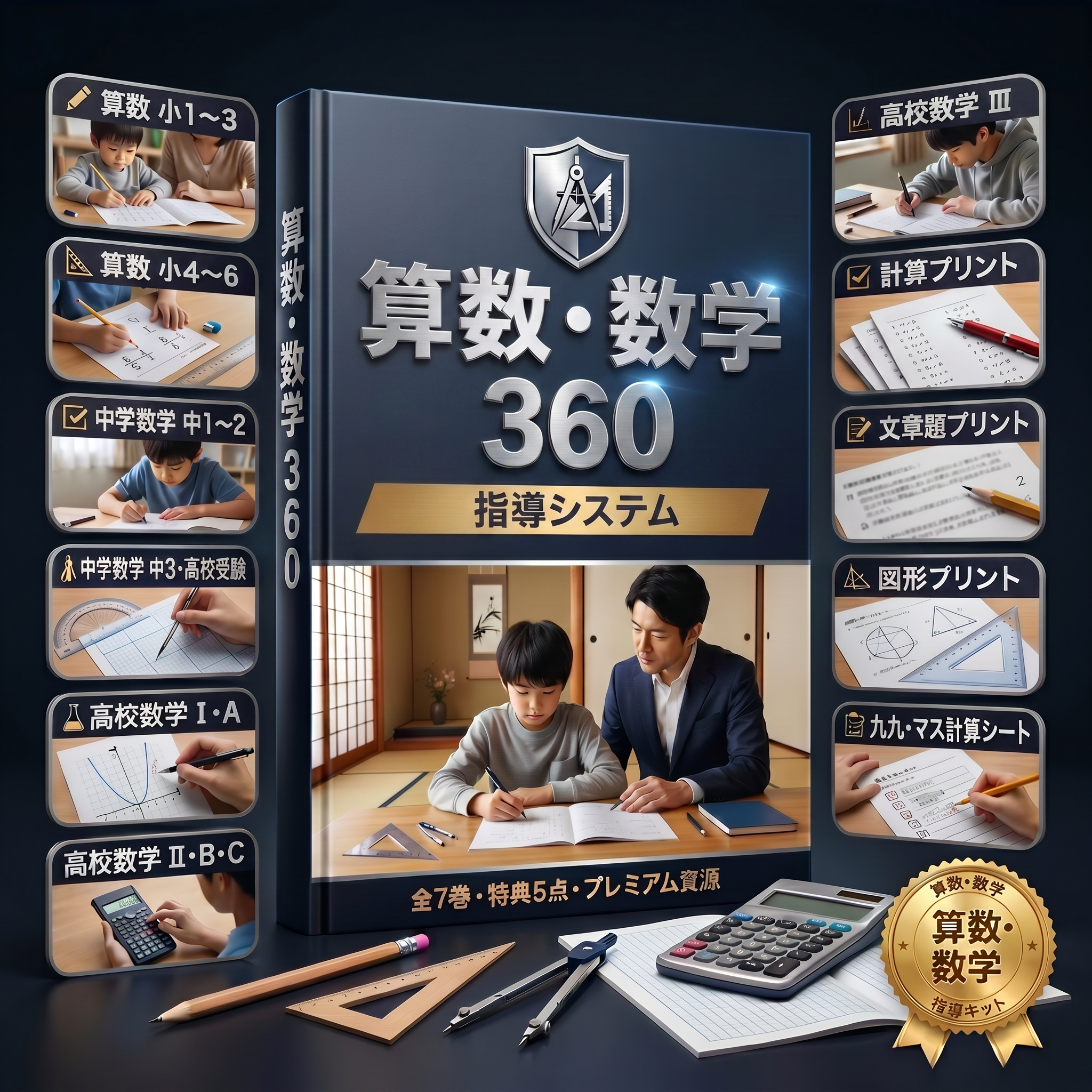 算数・数学 360【完全版｜小1〜高3】 — 表紙